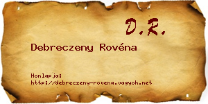 Debreczeny Rovéna névjegykártya