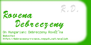 rovena debreczeny business card